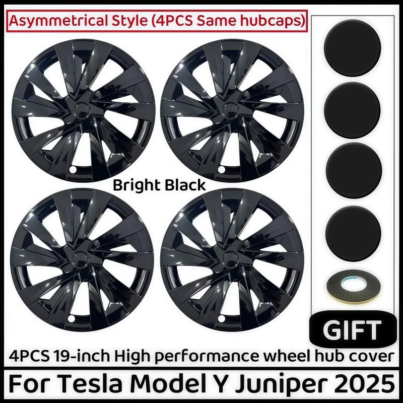 4PCS For Tesla Model Y Juniper 19 Inch Wheel Hubcap Car Replacement Wheel Cover Automobile Hub Cap Full Rim Car 2025 Accessories