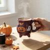 Gifts for Besties Women Halloween Witch Cauldron Coffee Mug, 360ml Ghost Pumpkin Spider Web Pattern Spooky Kitchen Decor Ceramic Cup, Drinkware Party,