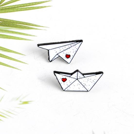Unisex Origami Airplane Boat Enamel Brooch Pin Jacket Bag Badge Friend Gift