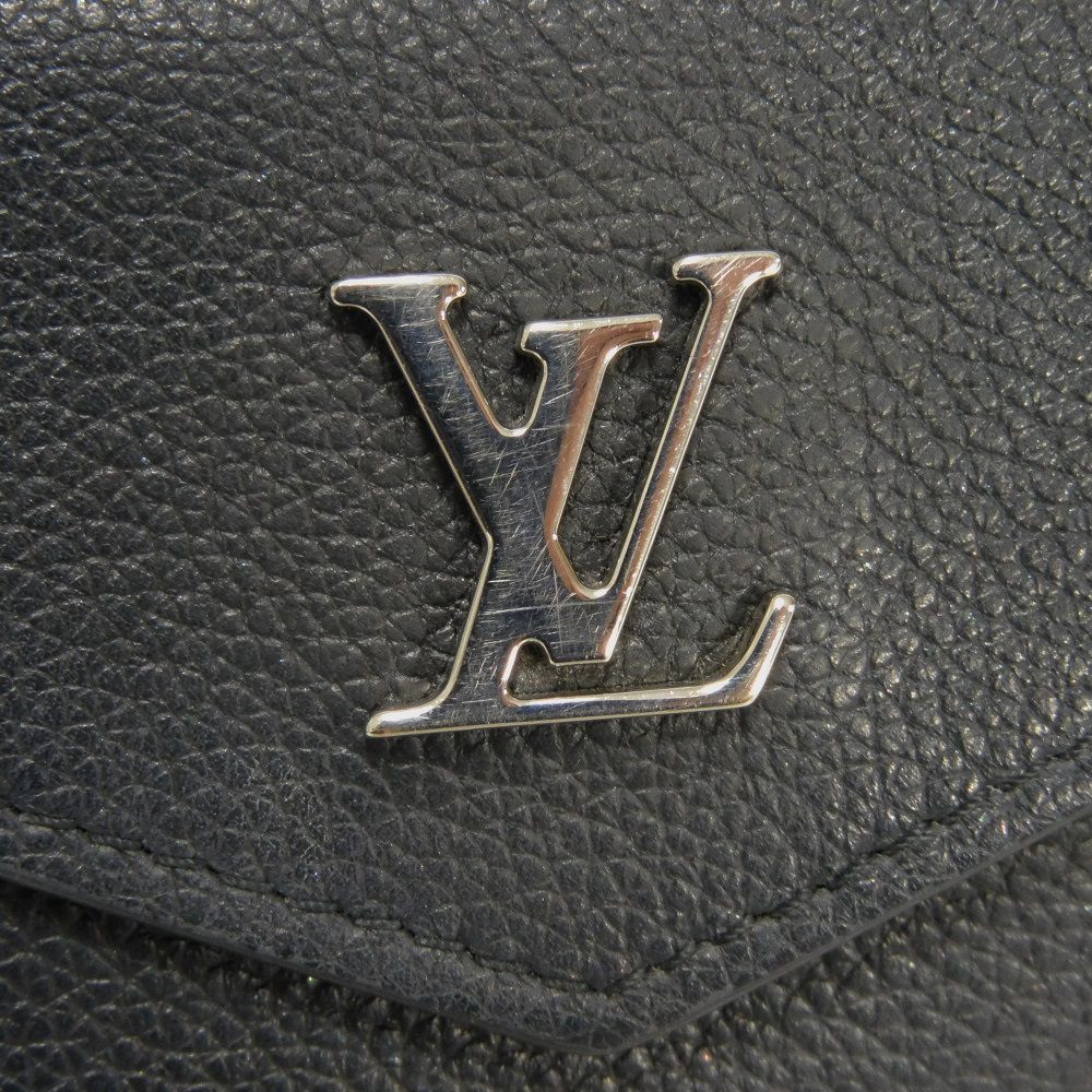 Used 12564 Portefeiulle Lock Mini M63921 7942 Current LV Signature Grain Calfskin Black LV Logo Noir Unisex from Japan