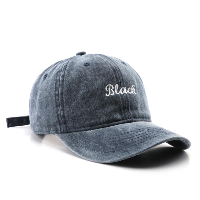 

RICYGVM Embroidery Letter Duck Tongue Hat For Women Men Solid Color Baseball Cap Retro Cotton Peaked Hats Unisex Sunshade Visors L темно-синий