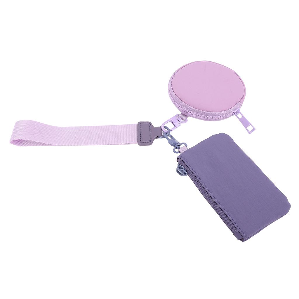 Dual Pouch Wristlet Wallets Portable Detachable Water Proof Portable Coin Purse Zip Double Pocket Wr