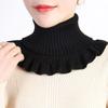 Winter Knit Warm Neck Collar Neck Scarf Women Solid Color Ruffle Scarf Windproof Soft Warm Turtleneck Scarf Elastic Neck Sleeve