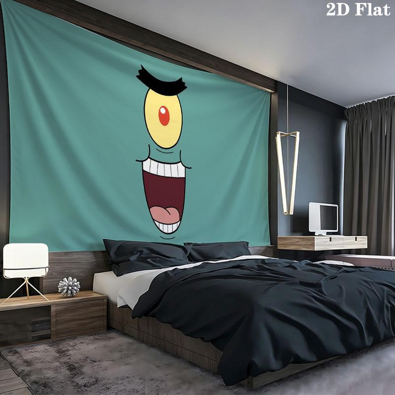 SpongeBob SquarePants Wall Tapestry, Aesthetic Printed Fabric Blanket, Suitable for Bedroom, Living Room, and Home Decor.