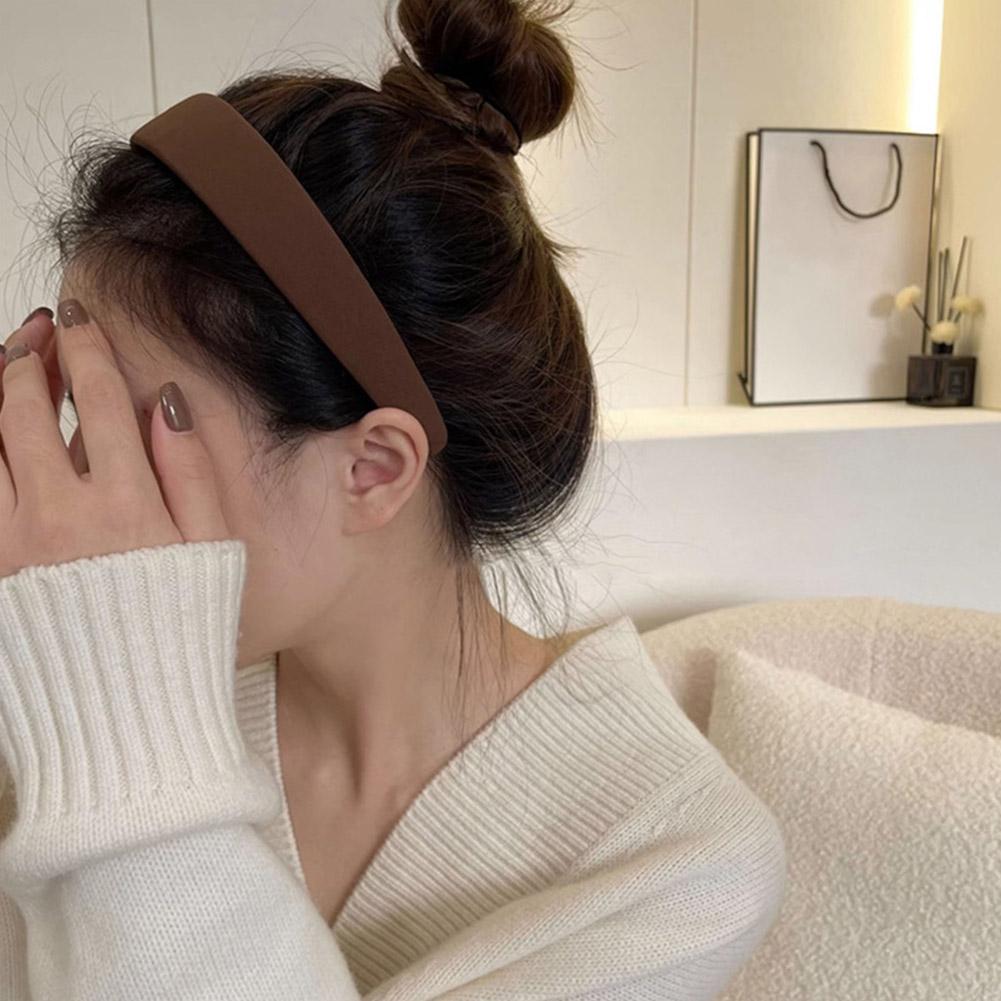 Fashion Solid Color Wide Headbands for Women Girls, 3cm Wide Non-Slip Elastic Thick Hair Band Hair Hoop Trendy Winter Fall Style