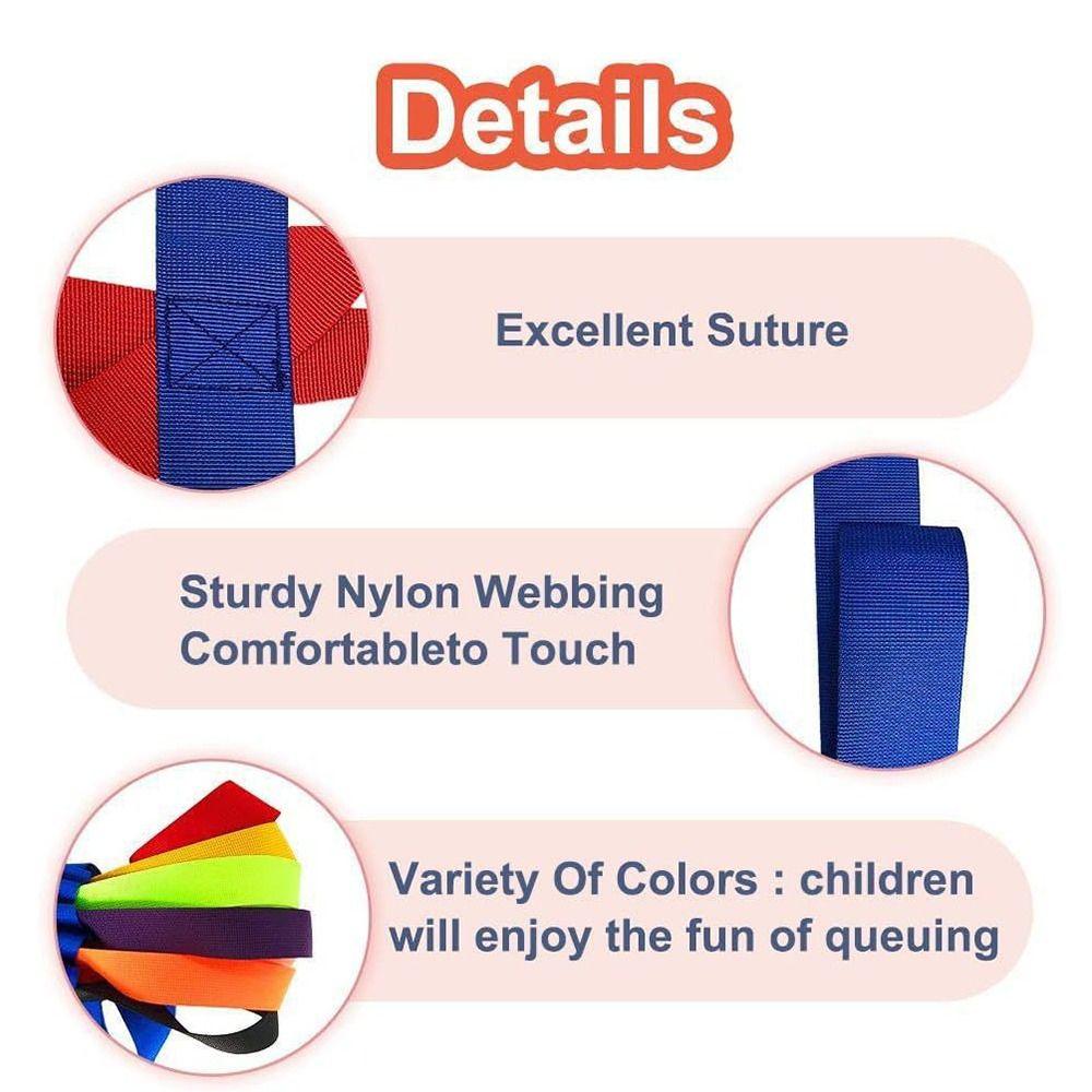 Multi-color Toddler Walking Rope Colorful Handles Children Safety Line Rope  Up To 12 Children