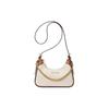 Bolsa Transversal Mk Wilma Clássica Monograma Logo Fecho de Zíper com Corrente Lona Revestida Pequena Feminina Marrom Baunilha 35H3G3WC5B-VANILLA