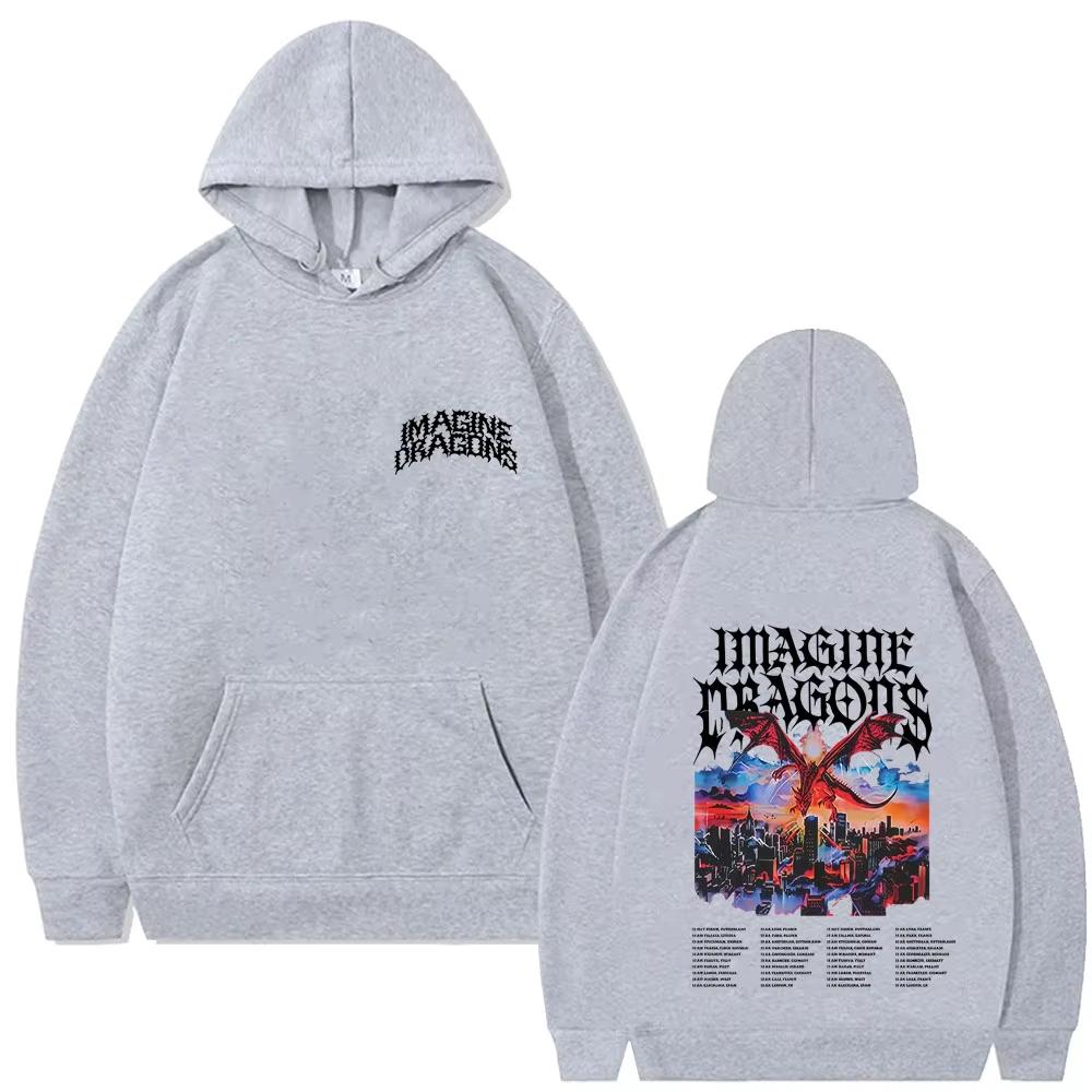 Imagine Dragons Band Loom World Tour 2025 Hoodies – Herren Damen Rock Punk Gothic Streetwear Herren Casual Fleece Oversized Hoodies