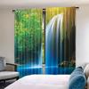 2Pcs Woodland Shower Curtain A Waterfall In Asia Thailand Jungle Of Tropic Plants And Trees Tourist Attraction Living Room