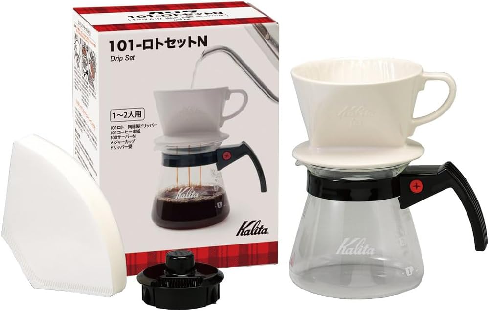 

Kalita Coffee Drip Set Set A ceramic dripper set with a fast extraction speed that brings out only the deliciousness before any bitterness High heat