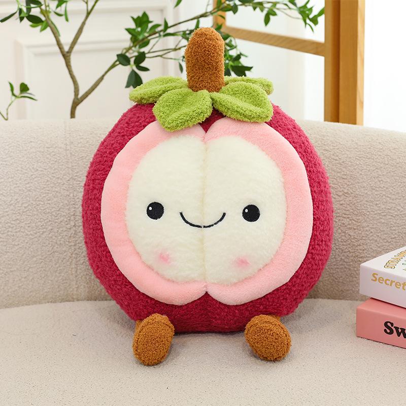 Simulation fruit throw pillow office nap doll cute mangosteen plush toy seat cushion birthday gift