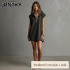 JPNTKY Fashion Summer Spring Solid Color Print Sleeveless Casual Dresses
