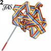 4M Colorful Dance Ribbon Gym Rhythmic Art Gymnastic Streamer Twirling Rod Stick