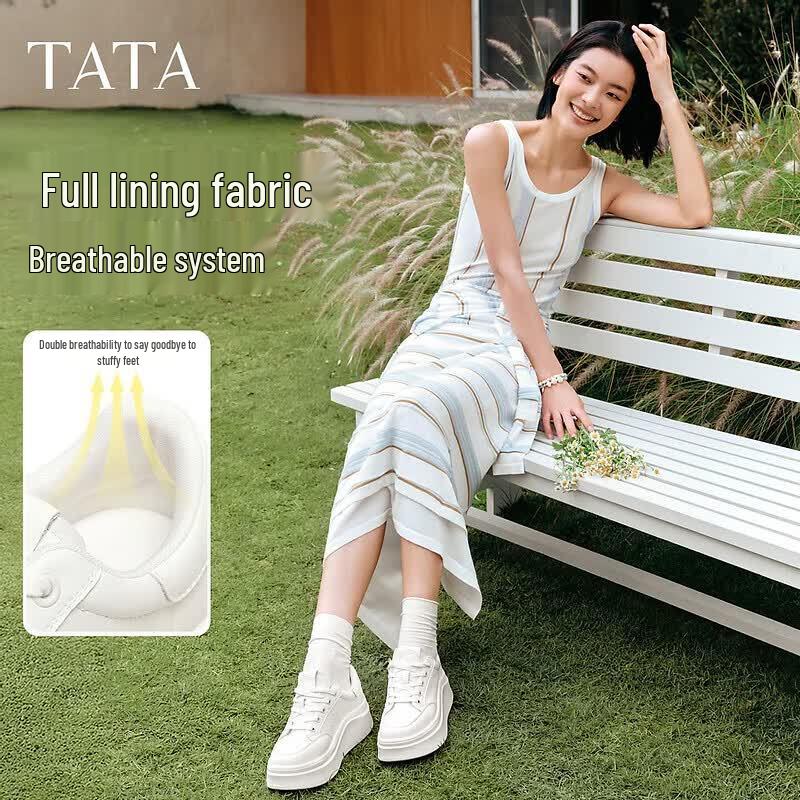 TATA Women s Platform Elevated White Sneakers G3N01AM6 38