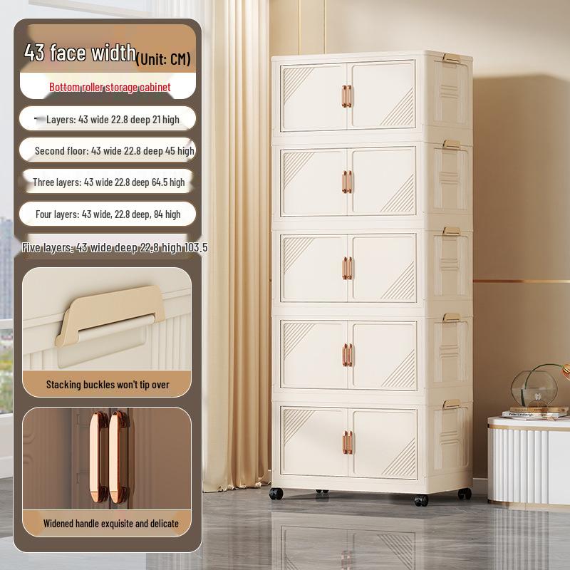 Foldable Multi-Layer Storage Cabinet for Clothing, Snacks, Books, and Toys