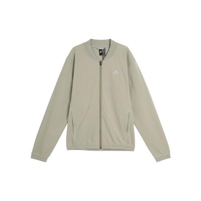 Bomber Jacket Solid Color Logo Pilot Sports Casual Jacket Men Jacket Pebble-Grey IS4956