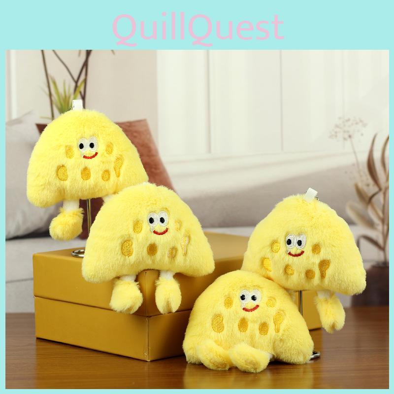 Unique Cheese Sandwich Plush Keychain Cute Soft Accessory Perfect For Couples