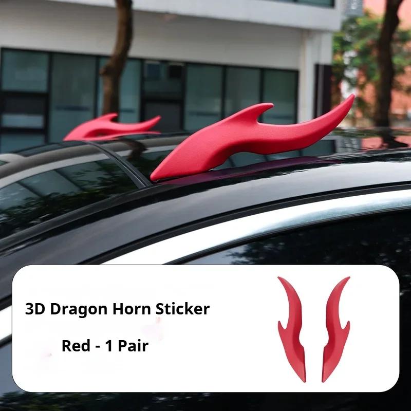 Car Roof Dragon Horn 1 pair 3D Car Stickers Strong Adhesion Not Falling in Rain For Peugeot 106 107 206 208 306 207 307 406 407