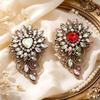 Vintage Flower Brooches For Women Heart Crystal Royal Style Luxury Plants Party Office Brooch Pin Gifts