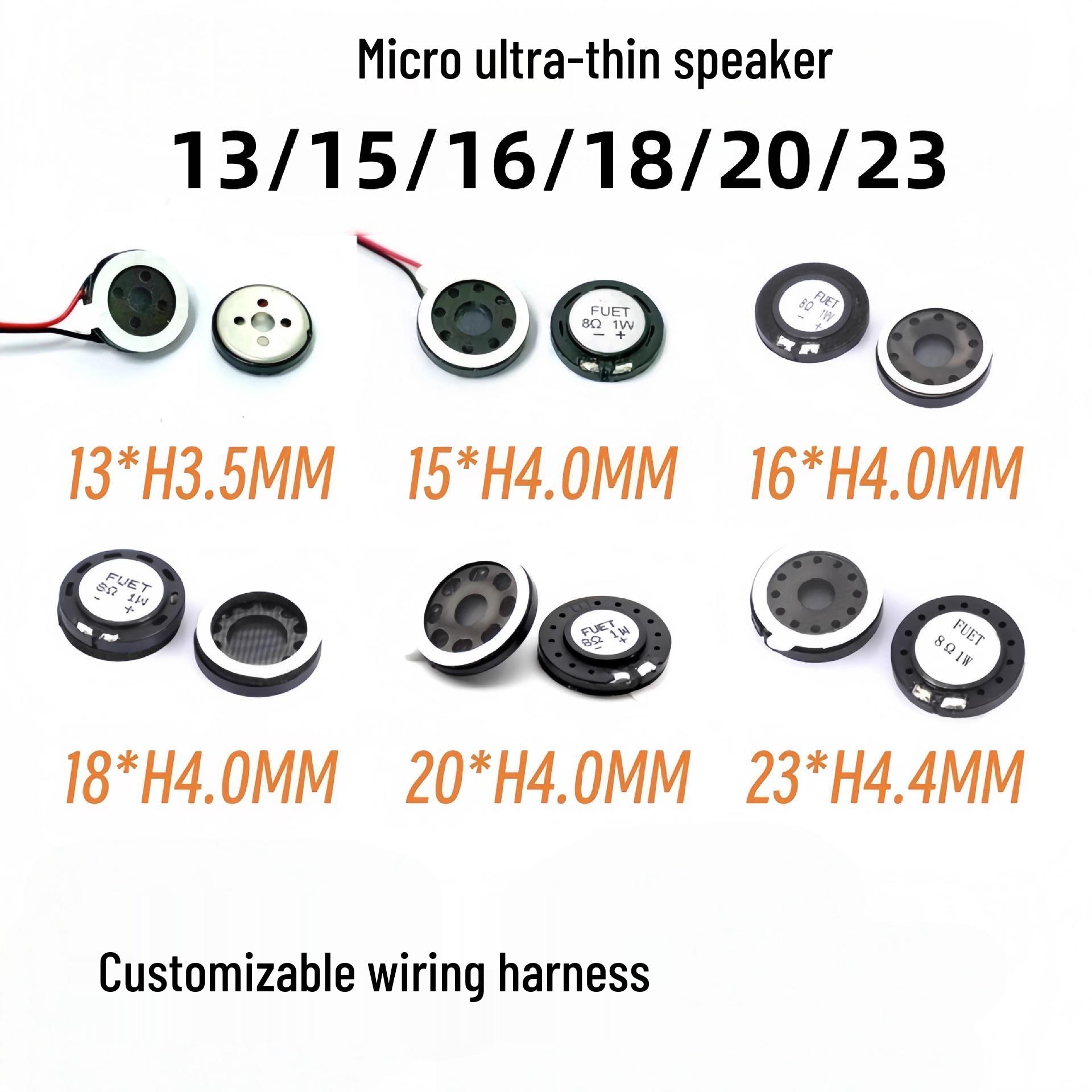 Ultra-Thin Mylar Speaker - 8 Ohm, 1 Watt, 13-23mm Internal Magnet 13mm 8 Ohm 1 Watt