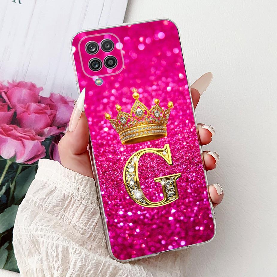 For Samsung Galaxy A12 Case M12 F12 New Crown Letters Cover Soft Silicone Phone Cases For Samsung A12 M 12 Galaxy M12 F12 Bumper