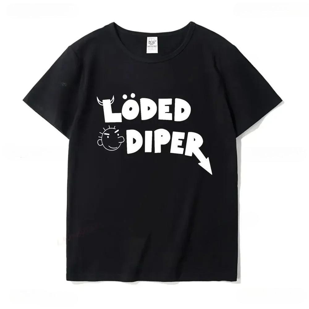 Funny Clothes LODED DIPER DIARY OF A WIMP KID Printed Tshirt Tops Men Women Summer Comfortable Tops Unisex Street Fashion
