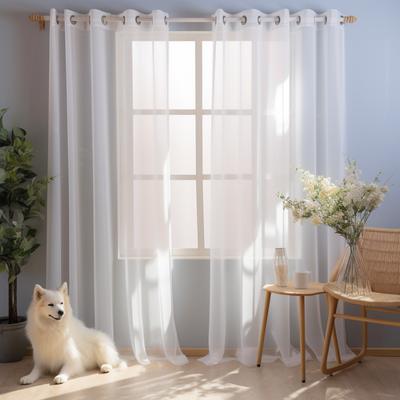 1 Panel Shading Solid White Sheer Curtains for Living Room Decoration Window Curtains for Kitchen Modern Tulle Voile Organza Curtains