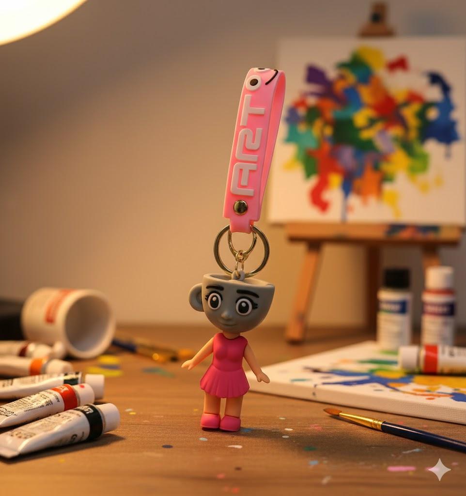 

Брелок Балерина Капучино Італійські брейнрот мем Ballerina Cappuccina фігурка іграшка для ключів, рюкзака, сумки 6 см 6 рожевий