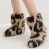 Women's Faux Fur Boots Furry Y2k Winter Snow Booties Fluffy Warm Short Mid-Calf Boots With Fur Lined Outdoor Anti-Slip Ankle Boot Shoes for Women