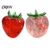 Stress Relief Gadget Clear Strawberry Ball Toy, Giant Red Pink Squeeze Fidget Toy for Relieve Stress, Fake Fruit Sensory Decompression