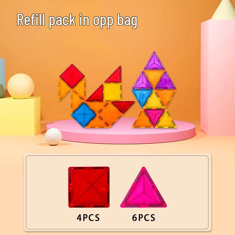 Stained Glass Magnetic Tile Building Blocks - Educational Toy for Developing Spatial Thinking