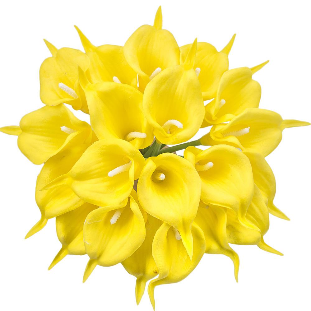 10 Pieces Real Touch Calla Lily Artificial Flowers White Wedding Bouquet Bridal Shower Party Home Flower Decoration Fake Flowers