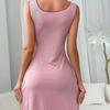 Women's Sleeveless Pajama Dress with Bow & Pleats