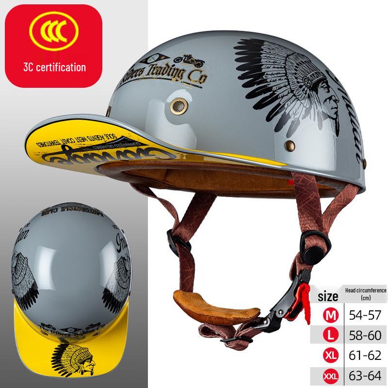 Retro Electric Vehicle Riding Helmet - Unisex, Lightweight, All-Season