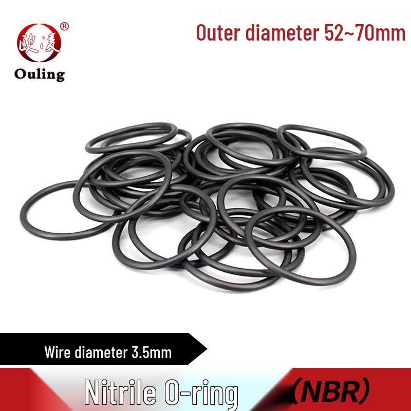 Nitrile O-Ring, OD 52-70mm, 3.5mm Thickness Rubber Seal 52*3.5mm (10 pcs) Black Nitrile O-ring