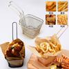 Edelstahl Frittierkorb Multifunktionaler Mini Pommes Frites Frittierkorb Kreativer Quadratischer Ölgetrennter Frittierkorb