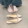 Gentle wedge heel single shoes new temperament elegant suede pointed head light mouth empty wedge heel sandals