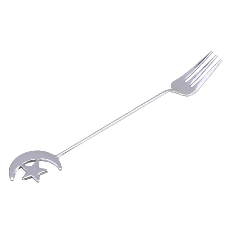 

304 Нержавеющая сталь Кофейная ложка Lovely Golden Star Moon Ложки для помешивания Чайная ложка Фруктовая десертная ложка для торта Вилка Аксессуары для кафе