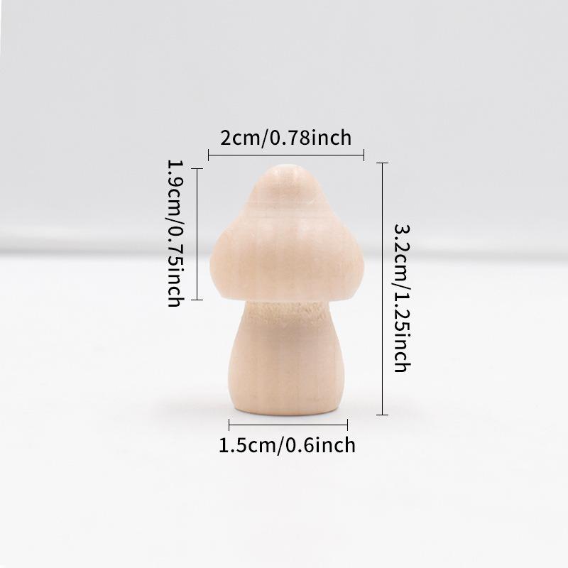 2PCS Unfinished Wooden Mushroom Natural Wood Mushrooms for DIY Crafts and Arts Paint Color Ornaments for Home Decorations