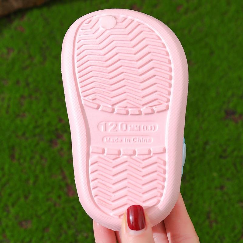 Girls' Sandals, Children's Summer Indoor Soft-Soled Anti-Slip Slippers for Infants and Toddlers, Cartoon Closed-Toe Hole Shoes for Boys.