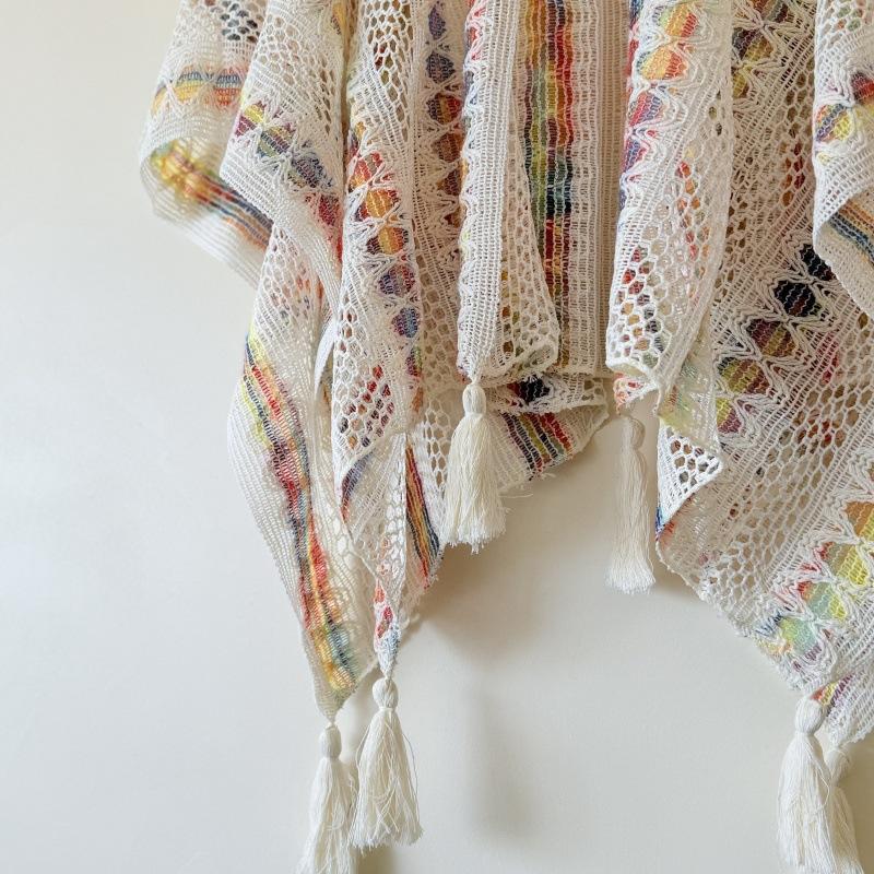 The Source Is Processed With Incoming Materials, And The Drawings And Samples Are Customized. Knitted Hollow Shawl Women'S Outer Travel Cape Cape