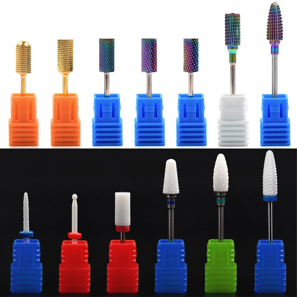 kads Ceramic Diamond Milling Cutter Set for Electric Nail Drill Machine Carbide Drill Cutter Manicure Pedicure Tool