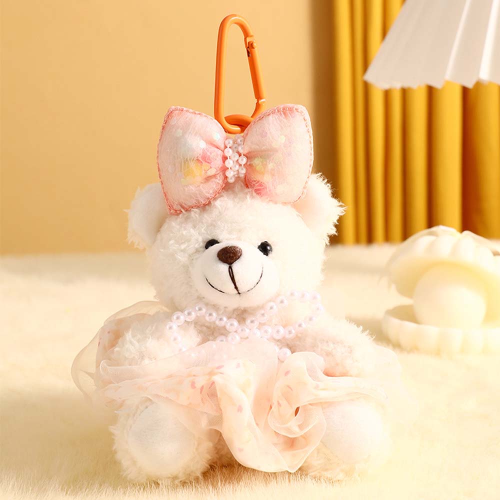Princess Dress Bear Plush Bear Keychain Decoration Stuffed Animal Toys  Car Key Ring