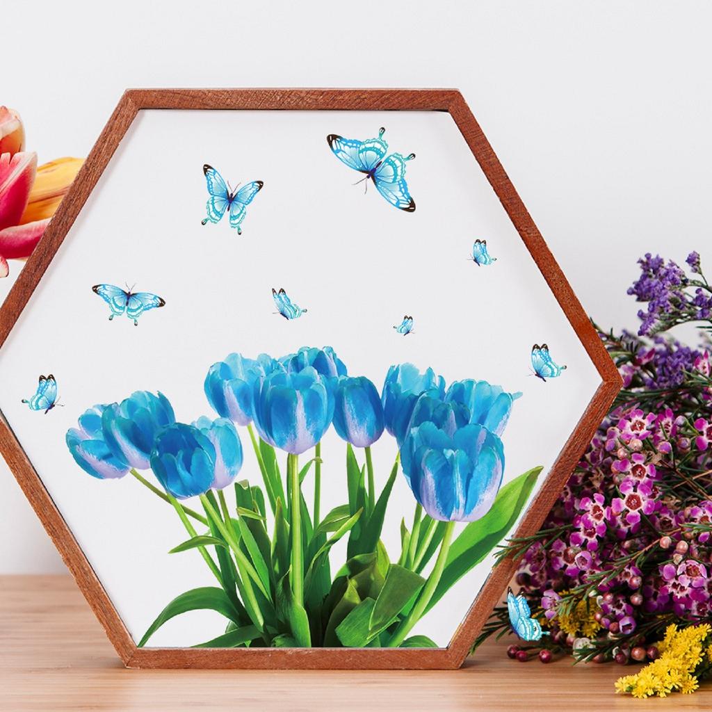Luminous Blue Tulips Wall Sticker