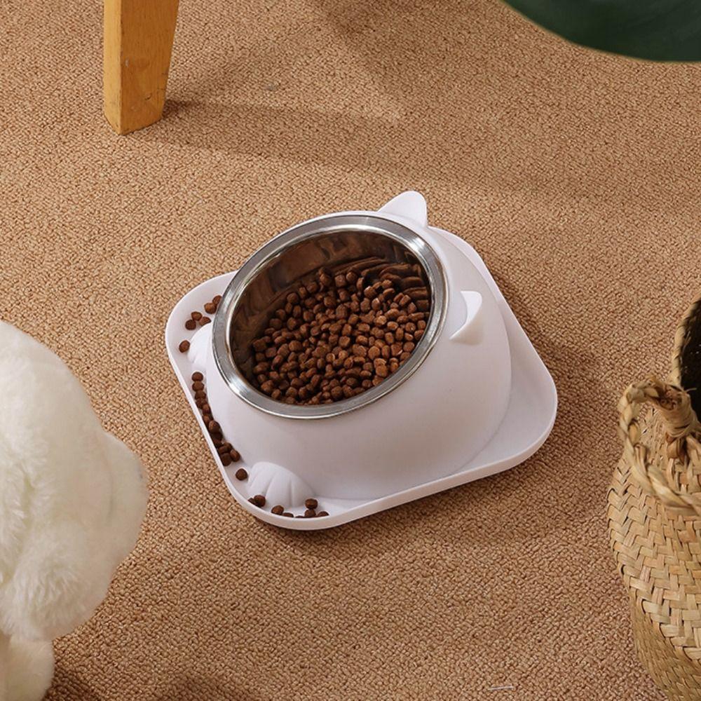 Stainless Steel Pet Food Dispenser Bowls with Non-Slip Pad Cat Feeder Cat Bowl Container