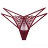 French Foreplay Flirting Panties Women's Beautiful Buttocks Sex Tulle Embroidered Pearl Perspective Hot Low-rise Thong