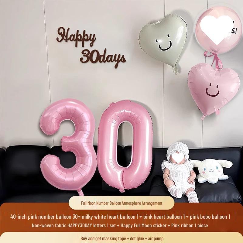 Baby Milestone Photo Props: 30/100 Days Balloons & Decorations for Boys & Girls