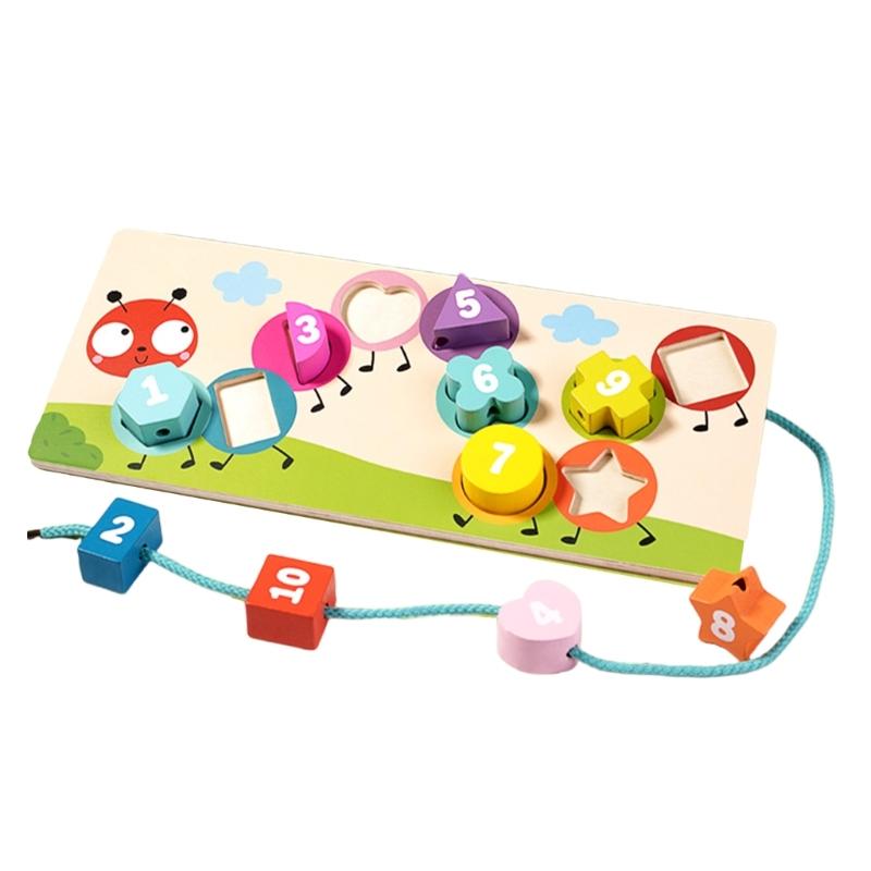 

Educational Toddler Toy With Smooth Wooden Beads To Improve Sorting And Hand Coordination