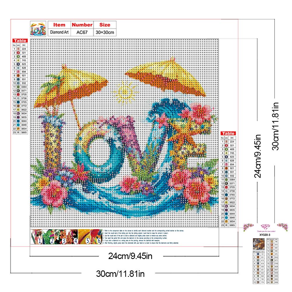 Summer Beach Full DIY 5D Round Drill Diamond Dots Paintings Picture Arts Craft for Adults Beginner Home Wall Decor Gift 30x30cm