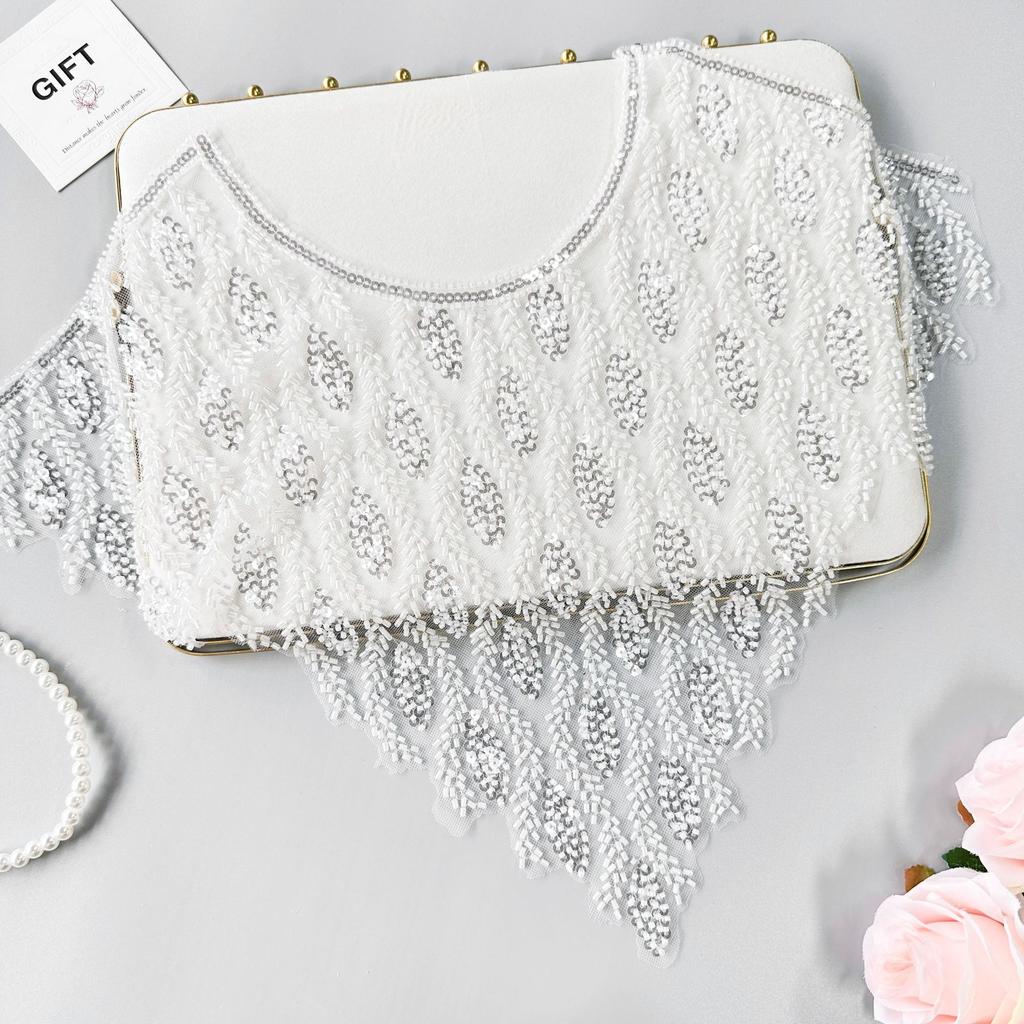 Heavy Industry Mesh Bead Sequin Patch Decorative Clothing Dress Dress Accessories Front Collar Cloth Sticker Accessories